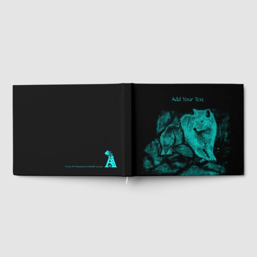 Wolf und Raven in der Nacht Gästebuch (Voll)