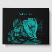 Wolf und Raven in der Nacht Gästebuch (Vorderseite)