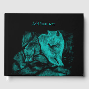 Wolf und Raven in der Nacht Gästebuch