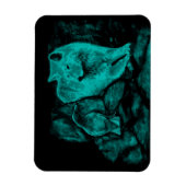 Wolf und Raven in der Nacht Magnet (Vertikal)