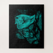 Wolf und Raven in der Nacht Puzzle (Vertikal)