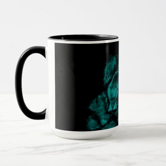 Wolf und Raven in der Nacht Tasse (Links)