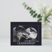 Wolf und Raven Leadership Motivierend Geschenke Postkarte (Stehend Vorderseite)
