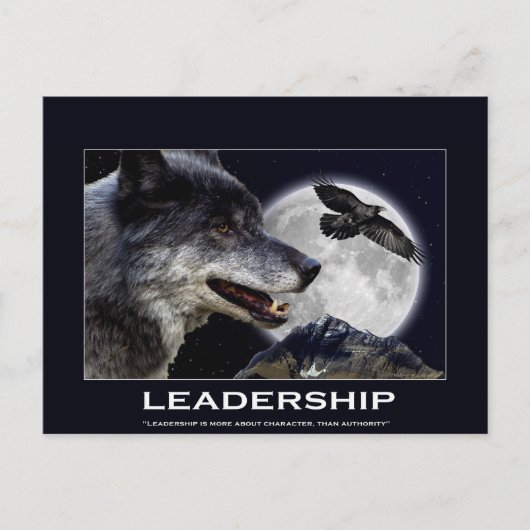 Wolf und Raven Leadership Motivierend Geschenke Postkarte (Vorderseite)