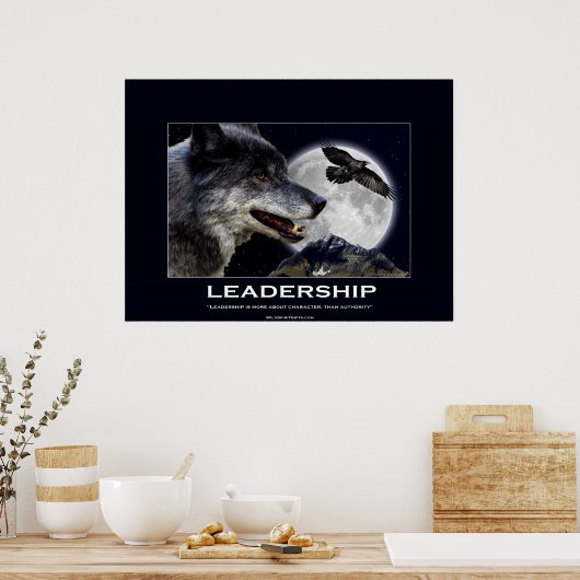Wolf und Raven Leadership Motivierend Poster (Küche)