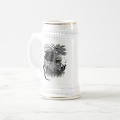 Wolf und Raven mit Skull Bierglas (Vorderseite Links)