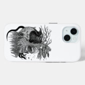 Wolf und Raven mit Skull Case-Mate iPhone Hülle (Rückseite (Horizontal))