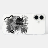 Wolf und Raven mit Skull Case-Mate iPhone Hülle (Rückseite (Horizontal))
