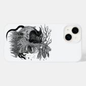Wolf und Raven mit Skull Case-Mate iPhone Hülle (Rückseite (Horizontal))