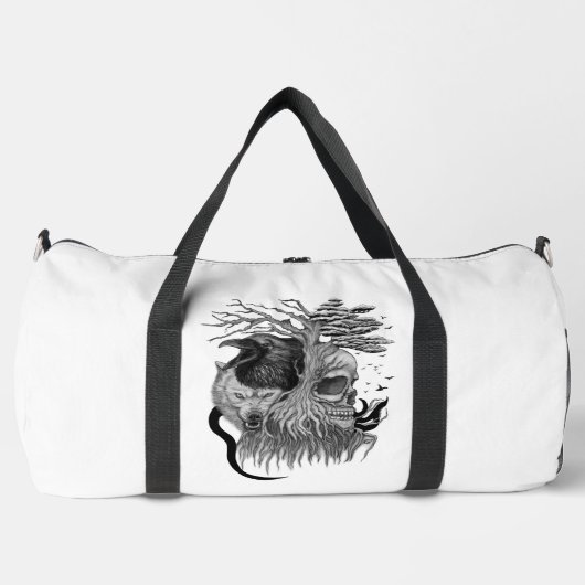 Wolf und Raven mit Skull Duffle Bag (Vorderseite)