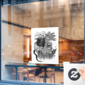 Wolf und Raven mit Skull Fensteraufkleber (Café-Fenster)