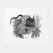 Wolf und Raven mit Skull Fleecedecke (Vorderseite (Horizontal))