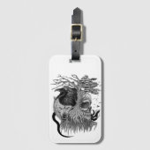 Wolf und Raven mit Skull Gepäckanhänger (Vorderseite Vertikal)