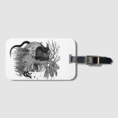 Wolf und Raven mit Skull Gepäckanhänger (Vorderseite (Horizontal))