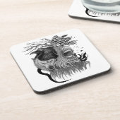 Wolf und Raven mit Skull Getränkeuntersetzer (Linke Seite)