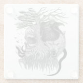 Wolf und Raven mit Skull Glasuntersetzer (Rückseite)