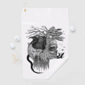 Wolf und Raven mit Skull Golfhandtuch (Insitu)