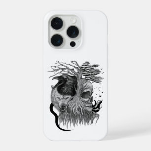 Wolf und Raven mit Skull iPhone 15 Pro Hülle