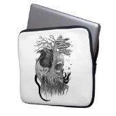 Wolf und Raven mit Skull Laptopschutzhülle (Vorderseite Links)