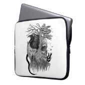 Wolf und Raven mit Skull Laptopschutzhülle (Vorderseite Links)