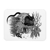 Wolf und Raven mit Skull Magnet (Horizontal)