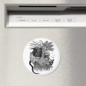 Wolf und Raven mit Skull Magnet (In Situ (Geschirrspüler))