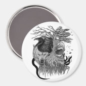 Wolf und Raven mit Skull Magnet (Vorderseite/Rückseite)
