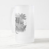 Wolf und Raven mit Skull Mattglas Bierglas (Vorderseite Links)