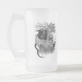 Wolf und Raven mit Skull Mattglas Bierglas (Links)