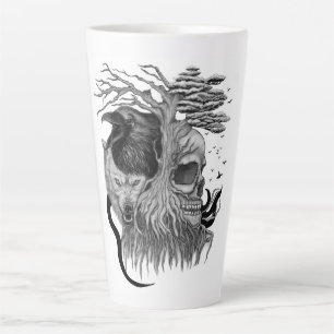 Wolf und Raven mit Skull Milchtasse