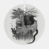 Wolf und Raven mit Skull Ornament Aus Glas (Rückseite)