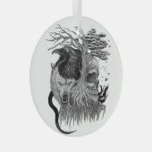Wolf und Raven mit Skull Ornament Aus Glas (Vorderseite Rechts)