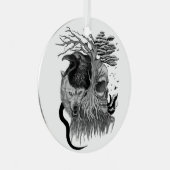 Wolf und Raven mit Skull Ornament Aus Metall (Vorderseite Rechts)