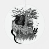 Wolf und Raven mit Skull Ornament Aus Metall (Rückseite)