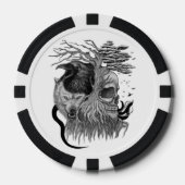 Wolf und Raven mit Skull Pokerchips (Vorderseite)