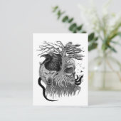 Wolf und Raven mit Skull Postkarte (Stehend Vorderseite)