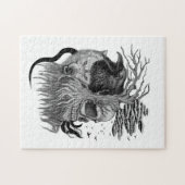 Wolf und Raven mit Skull Puzzle (Horizontal)