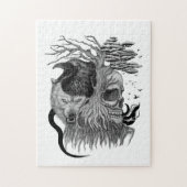 Wolf und Raven mit Skull Puzzle (Vertikal)