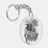 Wolf und Raven mit Skull Schlüsselanhänger (Vorderseite links)