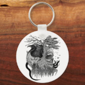 Wolf und Raven mit Skull Schlüsselanhänger (Vorderseite)