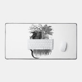 Wolf und Raven mit Skull Schreibtischunterlage (Tastatur & Maus)