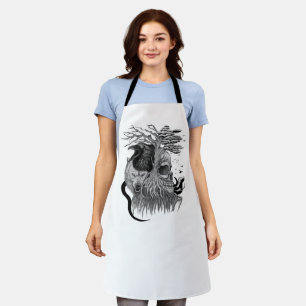 Wolf und Raven mit Skull Schürze