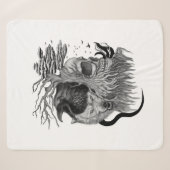 Wolf und Raven mit Skull Sherpadecke (Vorderseite (Horizontal))