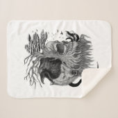 Wolf und Raven mit Skull Sherpadecke (Vorderseite (Horizontal))