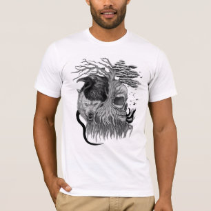 Wolf und Raven mit Skull T-Shirt