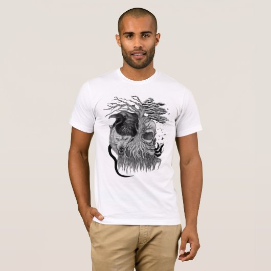 Wolf und Raven mit Skull T-Shirt (Vorne ganz)