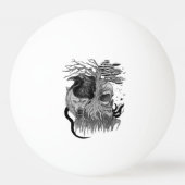 Wolf und Raven mit Skull Tischtennisball (Rückseite)