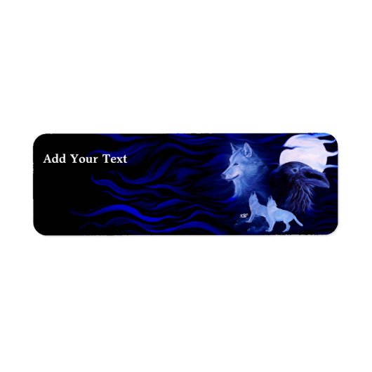 Wolf und Raven mit Vollmond (Vorne)