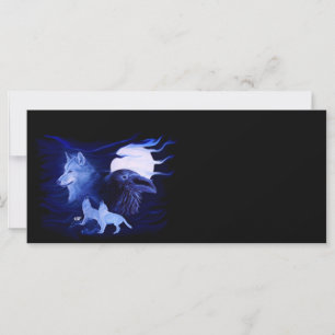 Wolf und Raven mit Vollmond