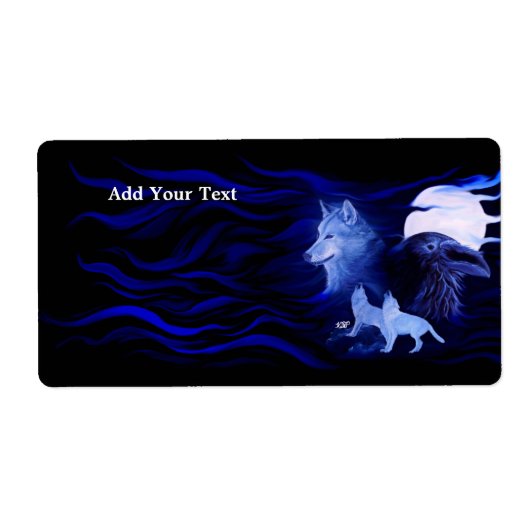 Wolf und Raven mit Vollmond (Vorne)